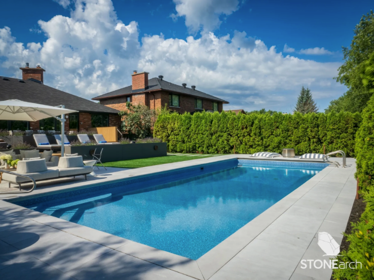 Coping (Pool) - Indus Gray - Sand Blast - Bullnose - 2"x12"x48"