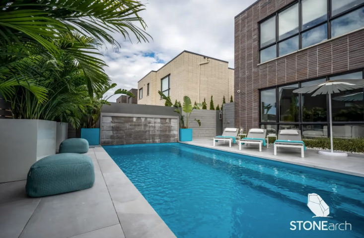 Coping (Pool) - Indus Gray - Sand Blast - Bullnose - 2"x12"x48"