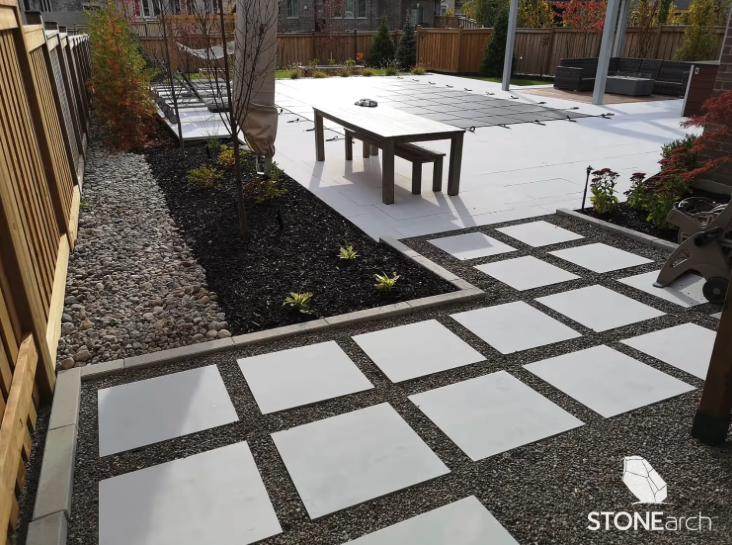 Paver - Indus Gray Limestone - Sand Blast - Saw Cut - 1-1/4"x24"x24"