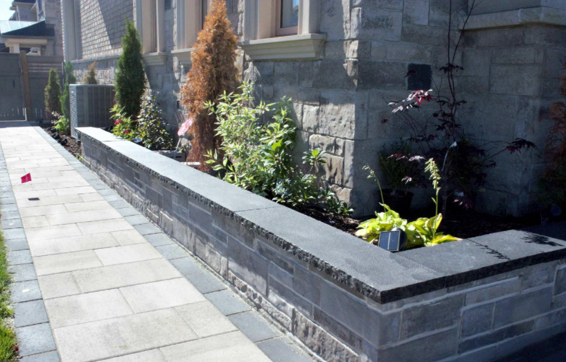 Coping - Kota Black Limestone - 3 Edges Sawn, 1 Longside Rockfaced - 2"x12"x96"