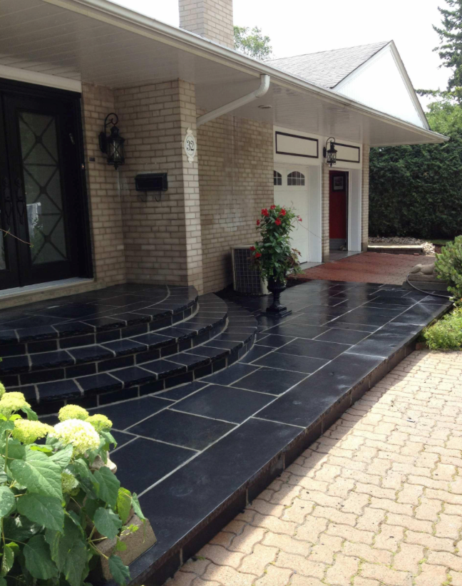 Coping - Kota Black - 3 Edges Sawn, 1 Long Rock Face - 2"x12"x72"