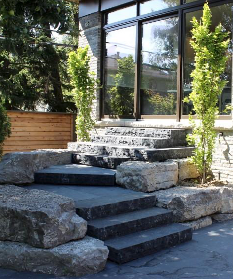 Paver - Kota Black Limestone - Natural Edges M/Cut - 1"x24"x24"