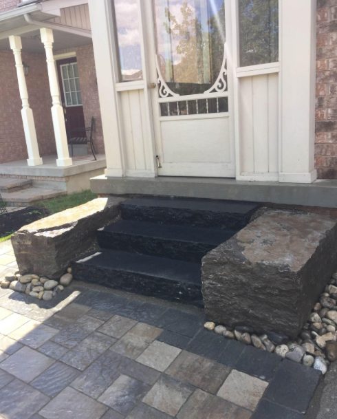 Coping - Kota Black Limestone - 3 Edges Sawn, 1 Longside Rockfaced - 2"x12"x96"