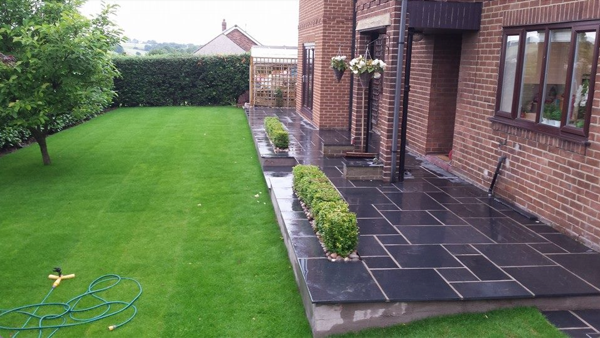 Coping - Kota Black Limestone - 3 Edges Sawn, 1 Longside Rockfaced - 2"x14"x60"