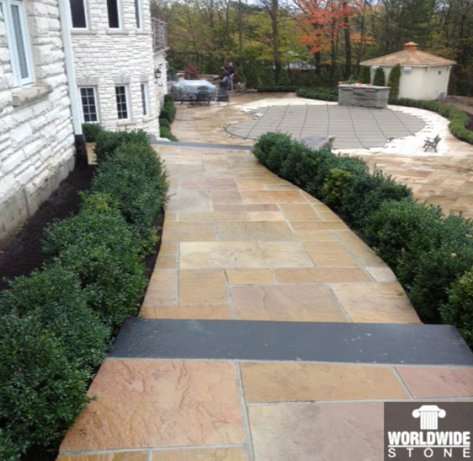 Coping - Lavender Sandstone - 3 Edges Sawn, 1 Longside Rockfaced - 2"x16"x60"
