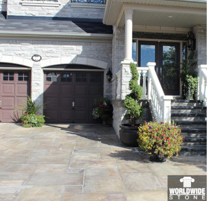 Coping - Lavender Sandstone - 3 Edges Sawn, 1 Longside Rockfaced - 2"x16"x48"