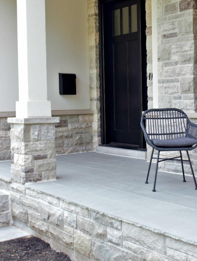Coping - Mid Grey Sandstone - 3 Edges Sawn, 1 Longside Rockfaced - 2"x12"x72"