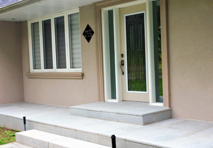 Coping - Mid Grey Sandstone - 3 Edges Sawn, 1 Longside Rockfaced - 2"x12"x72"