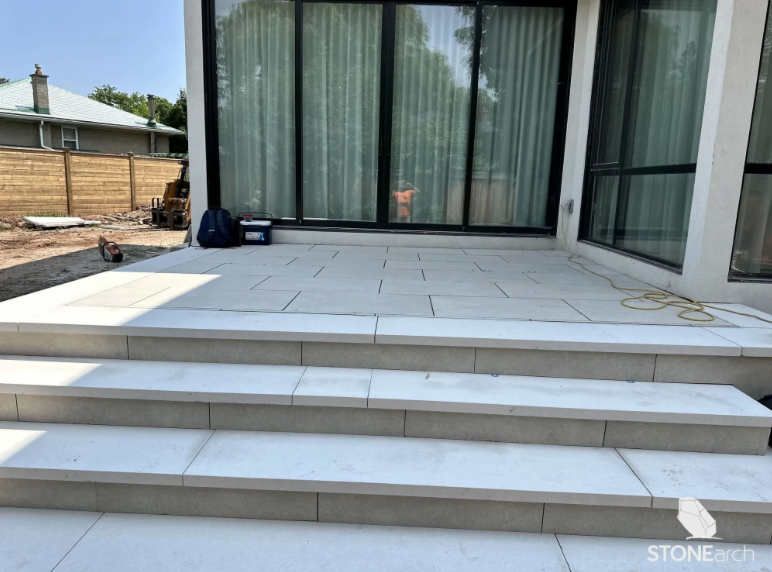 Step - Moderna Beige Sandstone - 3 Edges Rockfaced, 1 Longside Sawn - 6"x14"x48"