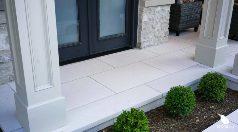 Coping - Moderna Beige Sandstone - 3 Edges Sawn, 1 Longside Rockfaced - 2"x12"x60"