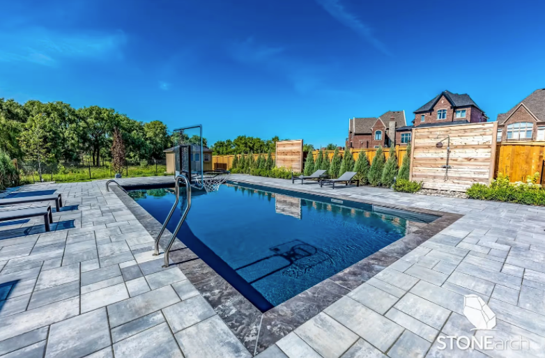 Step - Silver Valley - Flamed - Antique - Rock Cut - 7"x16"x48"