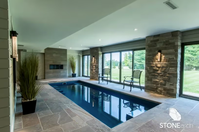 Coping (RF - Reb.) - Slate Gray Sandstone - RebatedNatural - Rock Cut - 2/1-1/4"x12"x48"