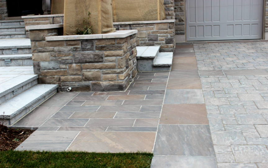 Wall Coping - Slate Grey Sandstone - All Edges Rockfaced - 2"x14"x60"