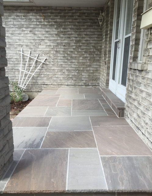 Wall Coping - Slate Grey Sandstone - All Edges Rockfaced - 2"x14"x60"
