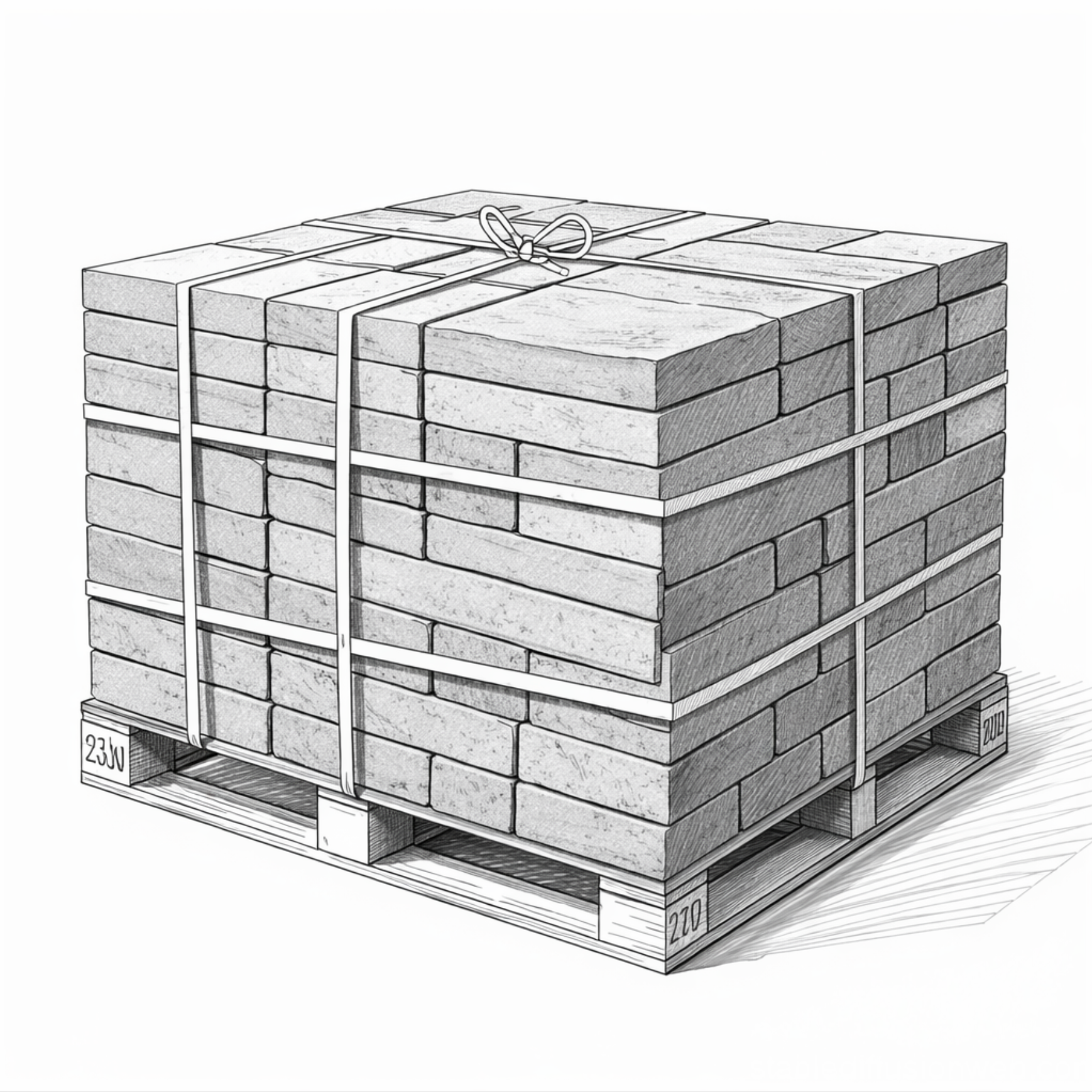 Paver - Slate Grey Sandstone - 3 Size Pattern - 1" (142 SF/Pallet) sketch