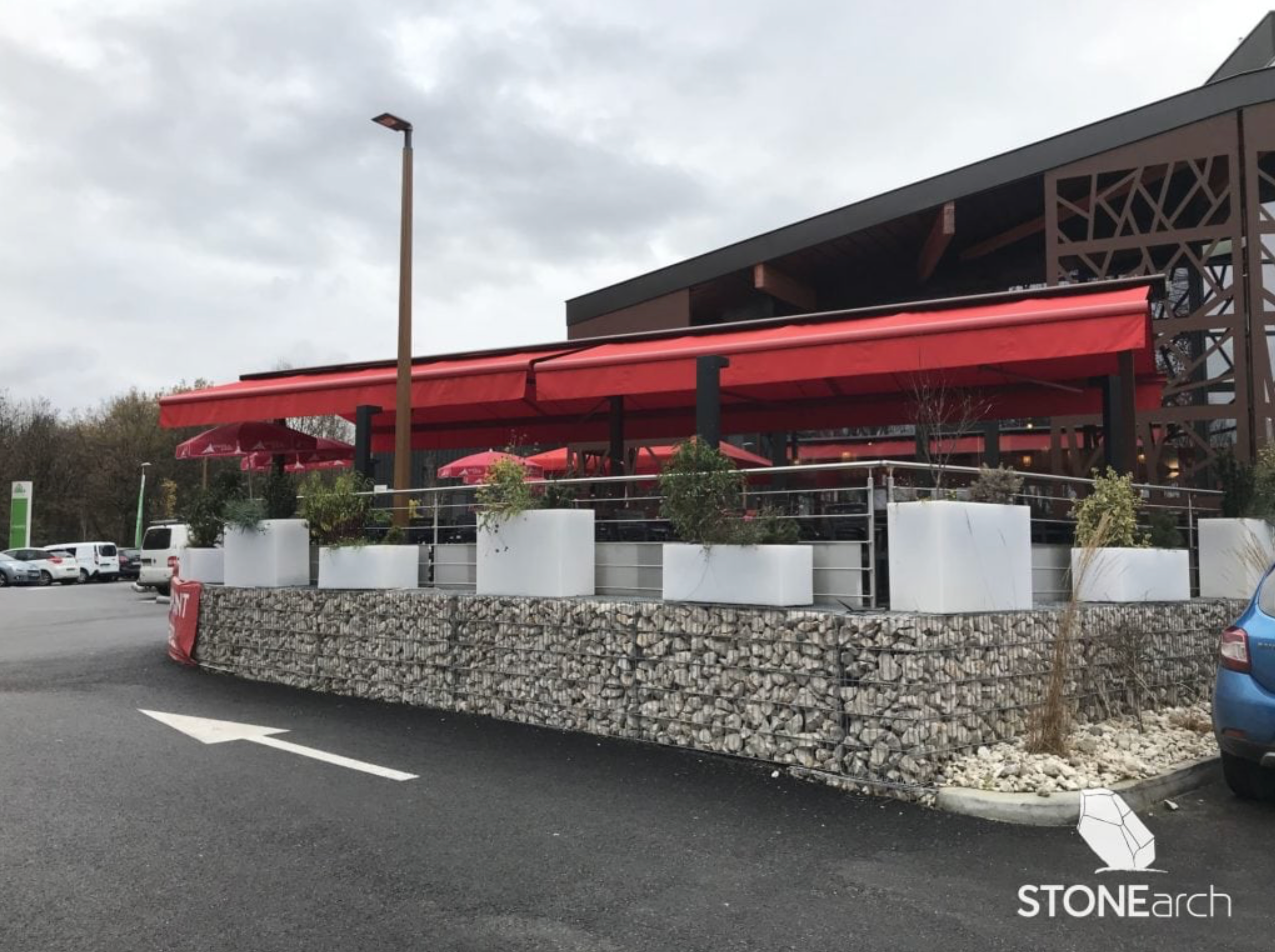 Stone Grid/Gabion Cage Baskets - C - 40x10xH20