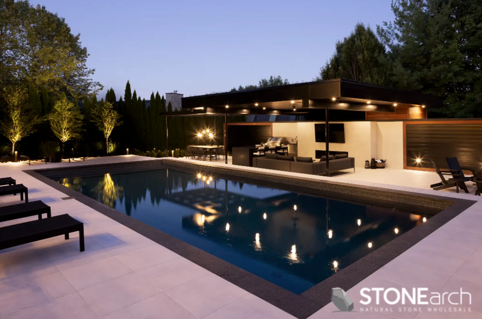 Coping (Pool) - OnyxBlack - Flamed - Bullnose - 2"x12"x48"