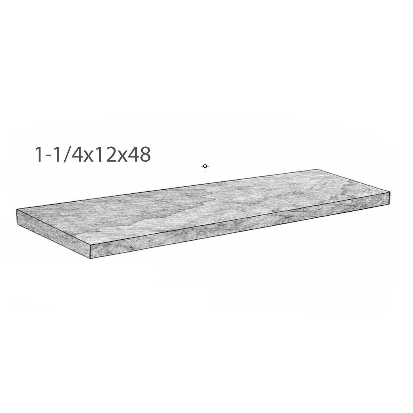 Coping - Slate Gray Sandstone - Natural - Rock Cut - 1-1/4"x12"x48" Sketch