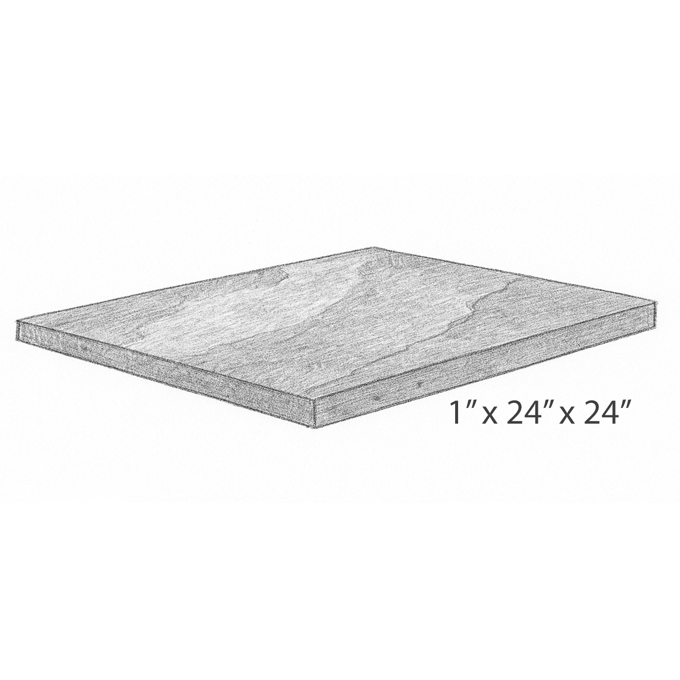 Paver  - Onyx Black - Flamed - Saw Cut - 1"x24"x24" sketch