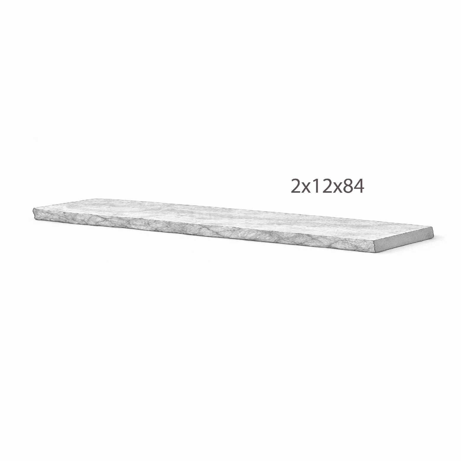 Coping - Mint Sandstone - 3 Edges Sawn, 1 Longside Rockfaced - 2"x12"x84" sketch