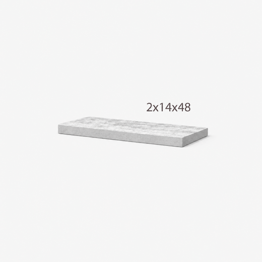 Coping - Ivory Sandstone - 3 Edges Sawn, 1 Longside Straight Cut Finish - 2"x14"x48" sketch