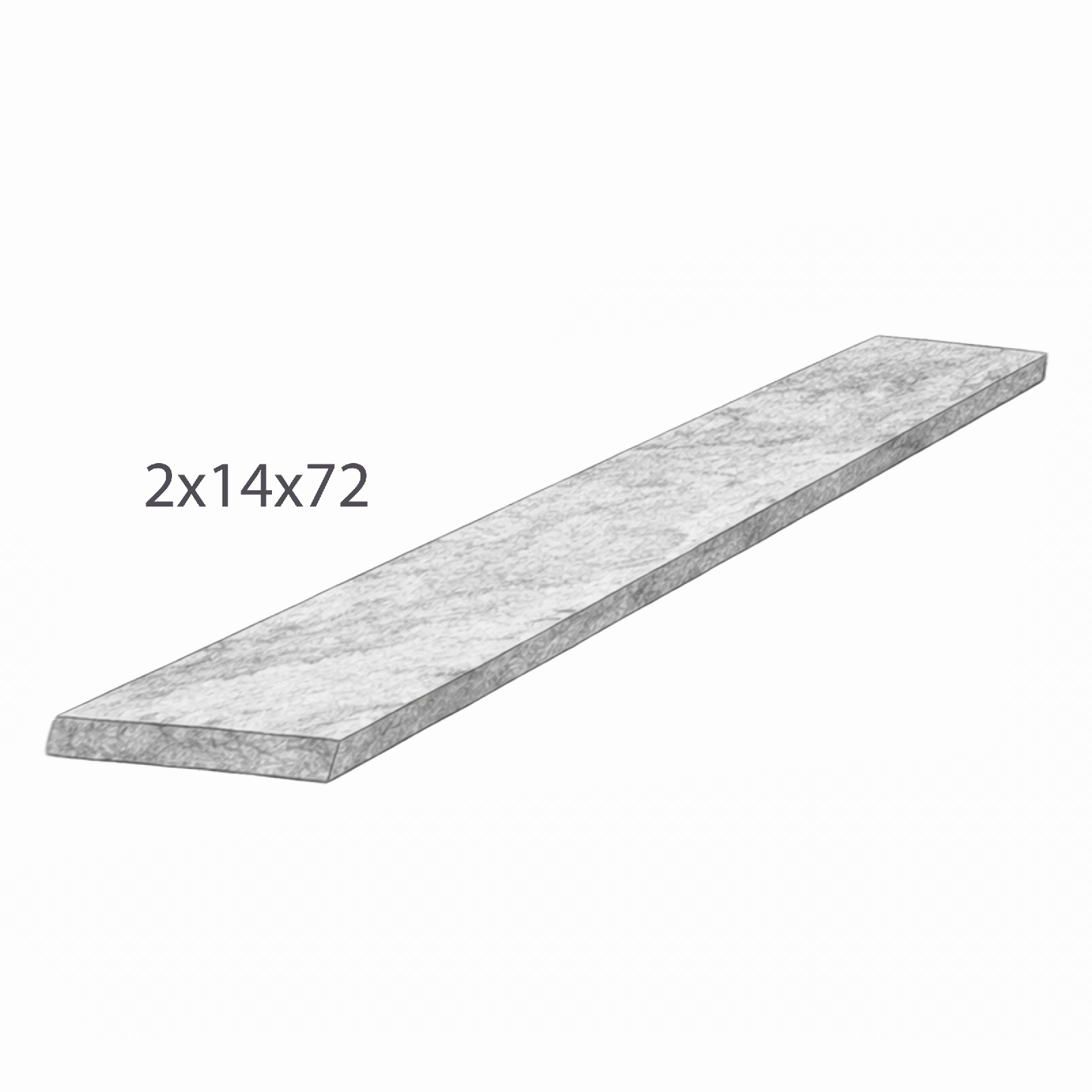 Coping (Wall - SC) - Indus Gray Limestone - Sand Blast - Saw Cut - 2"x14"x72" sketch