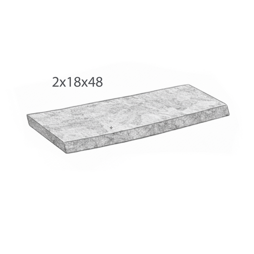 Coping - Indus Gray Limestone - Straight - Saw Cut - 2"x18"x48" sketch