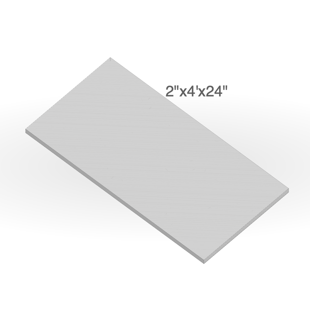 Jumbo Slab - Silver Grey Granite - All Sides Rockfaced - 2"x24"x96" sketch
