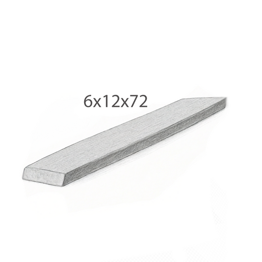 Step - Slate Grey Sandstone - 3 Edges Rock Face, 1 Longside Sawn - 6"x12"x72" Sketch