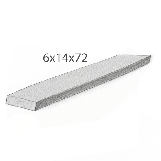 Step - Slate Grey Sandstone - 3 Edges Rock Face, 1 Longside Sawn - 6"x14"x72" Sketch