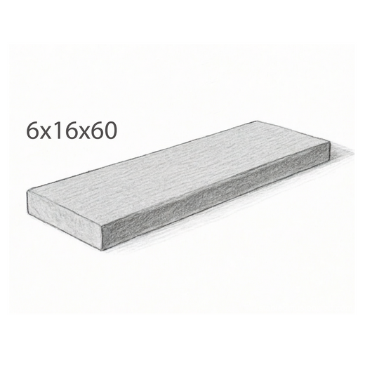 Step - Flint Sandstone - Natural - Cal - Rock Cut - 6"x16"x60" Sketch
