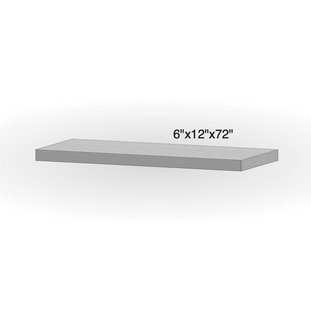 Step - Beige Sandstone - 3 Edges Rockfaced, 1 Longside Sawn - 6"x12"x72" sketch