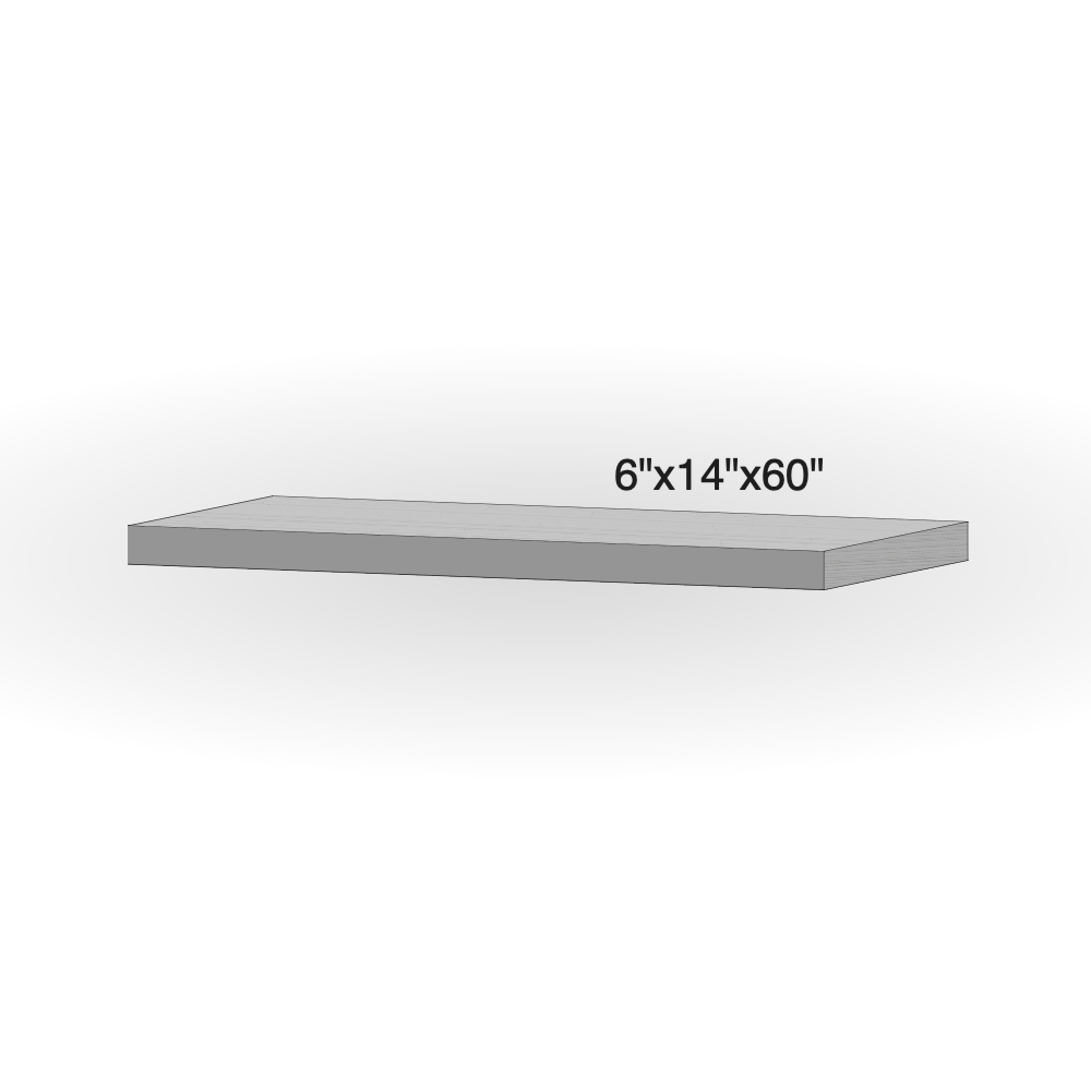 Step - Slate Grey Sandstone - 3 Edges Rock Face, 1 Longside Sawn - 6"x14"x60" sketch