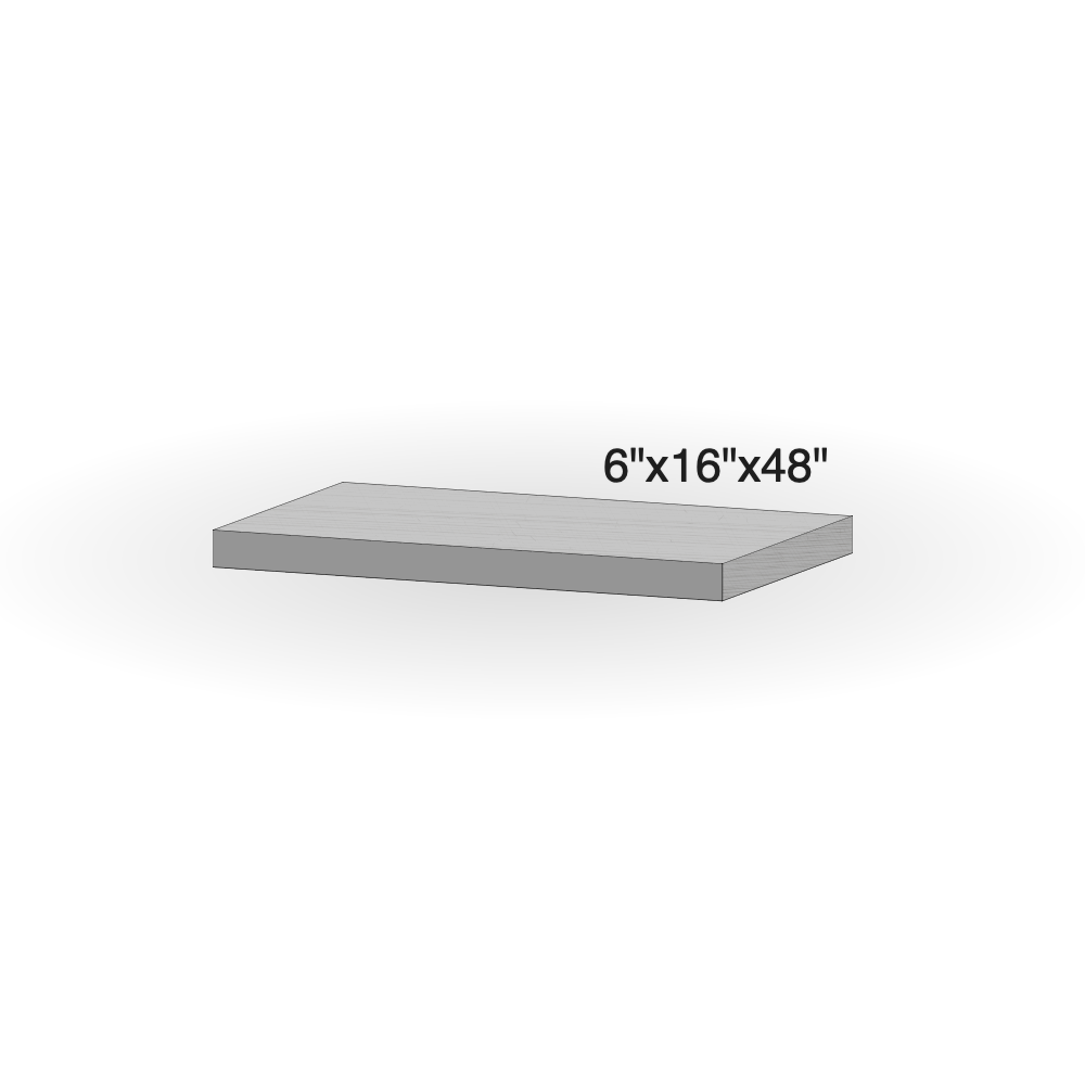 Step - Slate Grey Sandstone - 3 Edges Rock Face, 1 Longside Sawn - 6"x16"x48" sketch