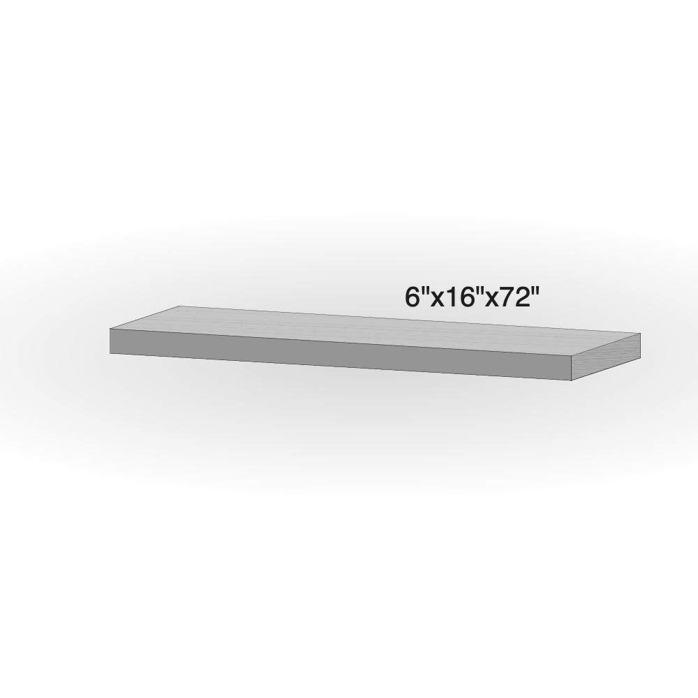 Step - Onyx Black Granite - Flamed - 3 Edge Straight - 6"x16"x72" sketch