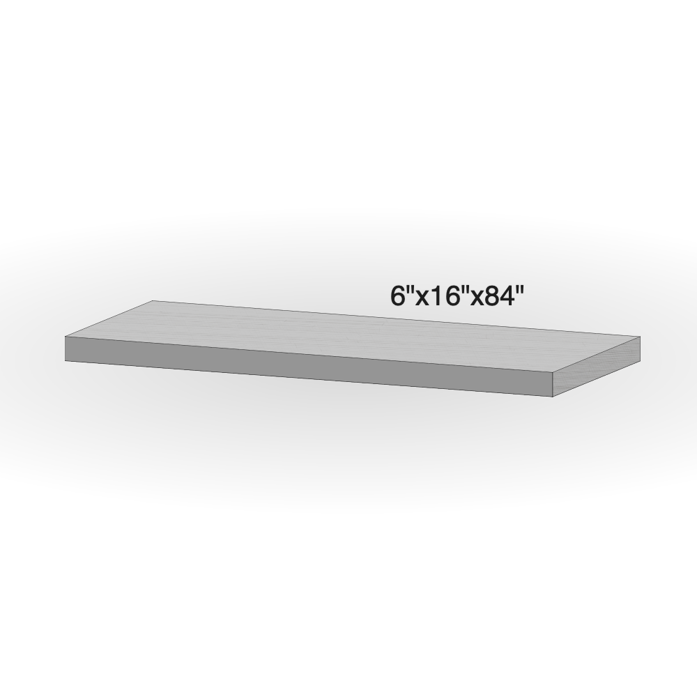 Step - Misty Grey Sandstone - 3 Edges Rockfaced, 1 Longside Sawn - 6"x16"x84" - Extra Large sketch