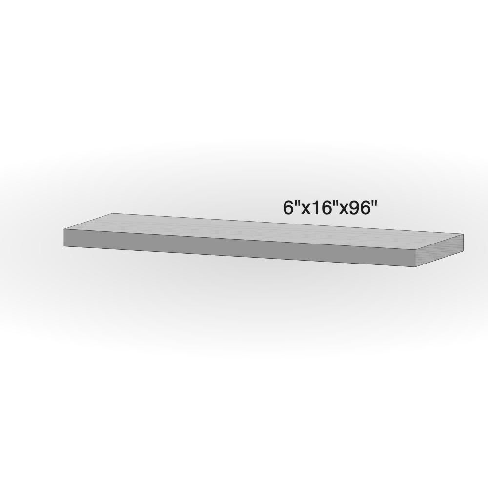 Step - Black Pearl Granite - 3 Edges Rockfaced, 1 Longside Sawn - 6"x16"x96" - Extra Large sketch