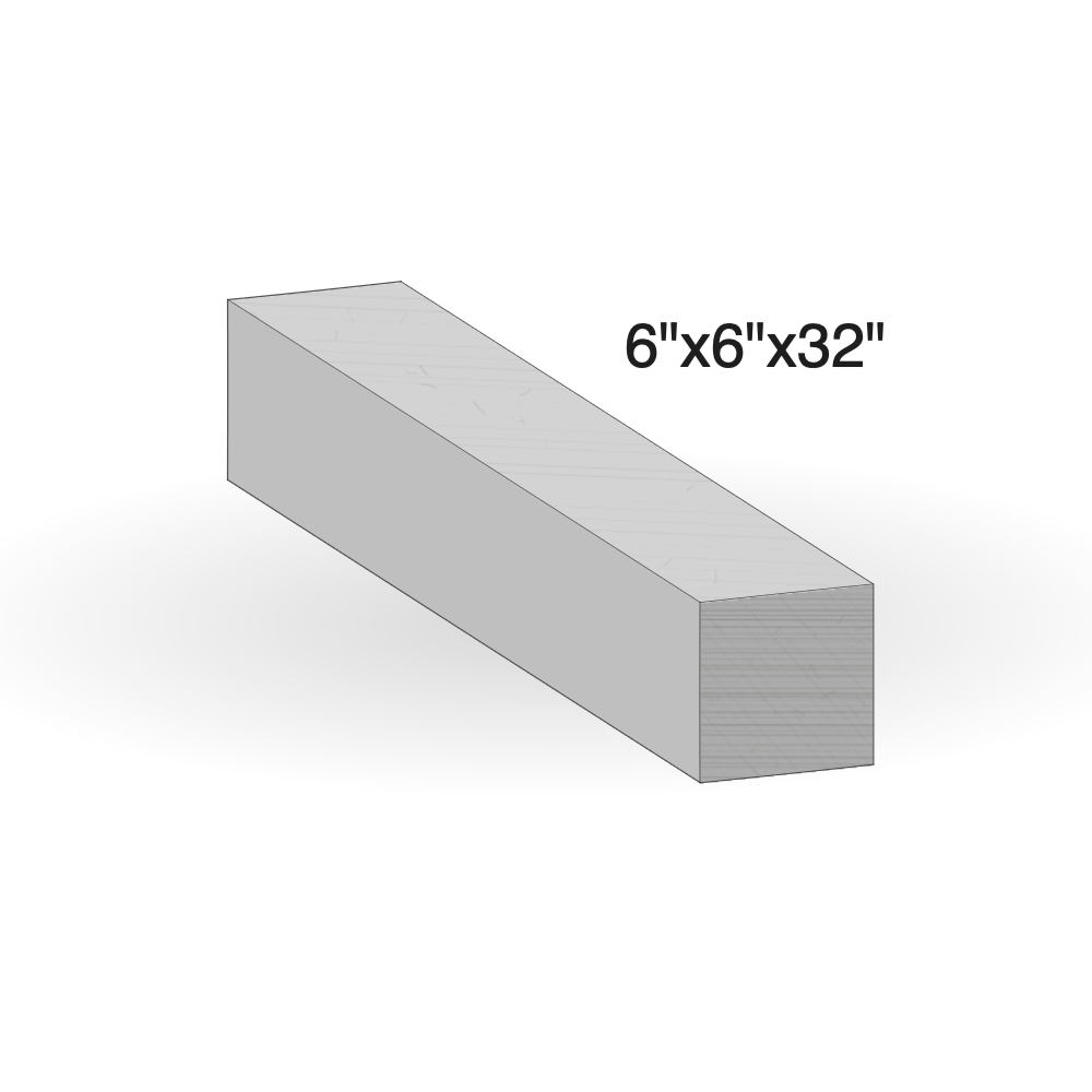 Curb - Grey Sandstone - 2 Long Sides Rockfaced - 6"x6"x32" sketch