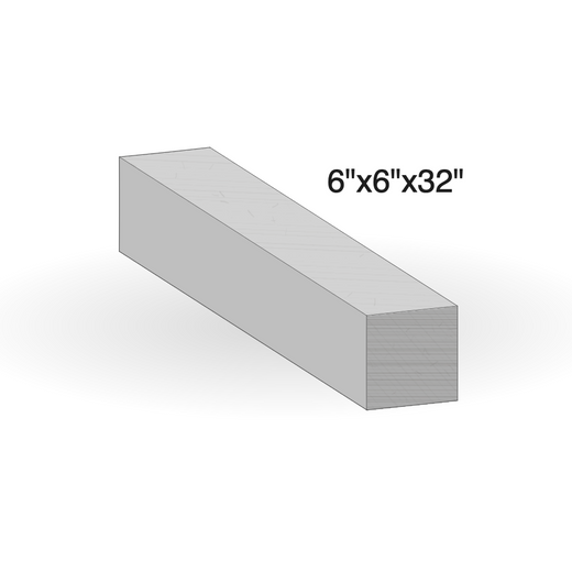 Curb - Grey Sandstone - 2 Long Sides Rockfaced - 6"x6"x32" sketch