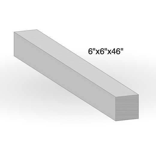 Curb - Flint Sandstone - Natural - Rock Cut - 6"x6"x46" sketch