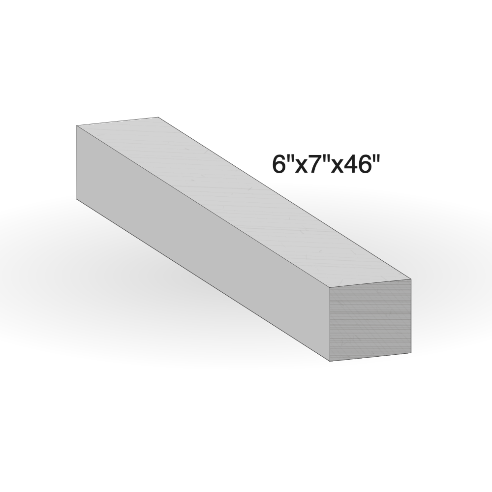 Curb - Flint Sandstone - Natural - Rock Cut - 6"x7"x46" sketch