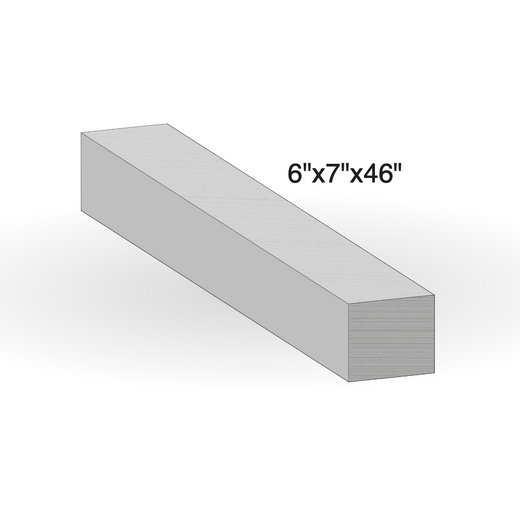 Curb - Flint Sandstone - Natural - Rock Cut - 6"x7"x46" sketch