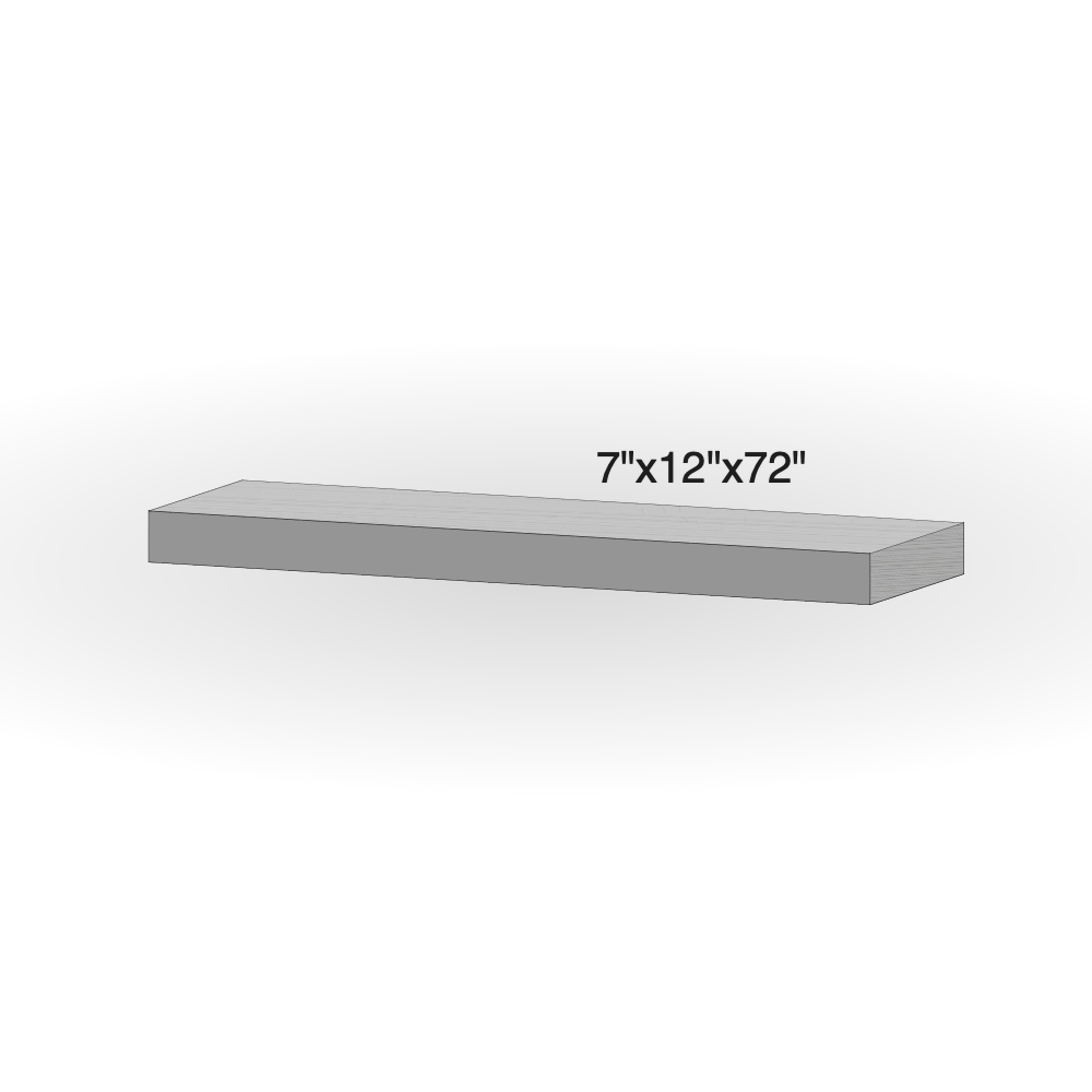 Step - Slate Grey Sandstone - 3 Edges Rock Face, 1 Longside Sawn - 7"x12"x72" sketch