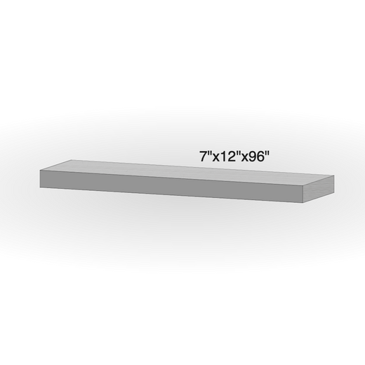 Step - Black Pearl Granite - 3 Edges Rockfaced, 1 Longside Sawn - 7"x12"x96" - Extra Large Sketch