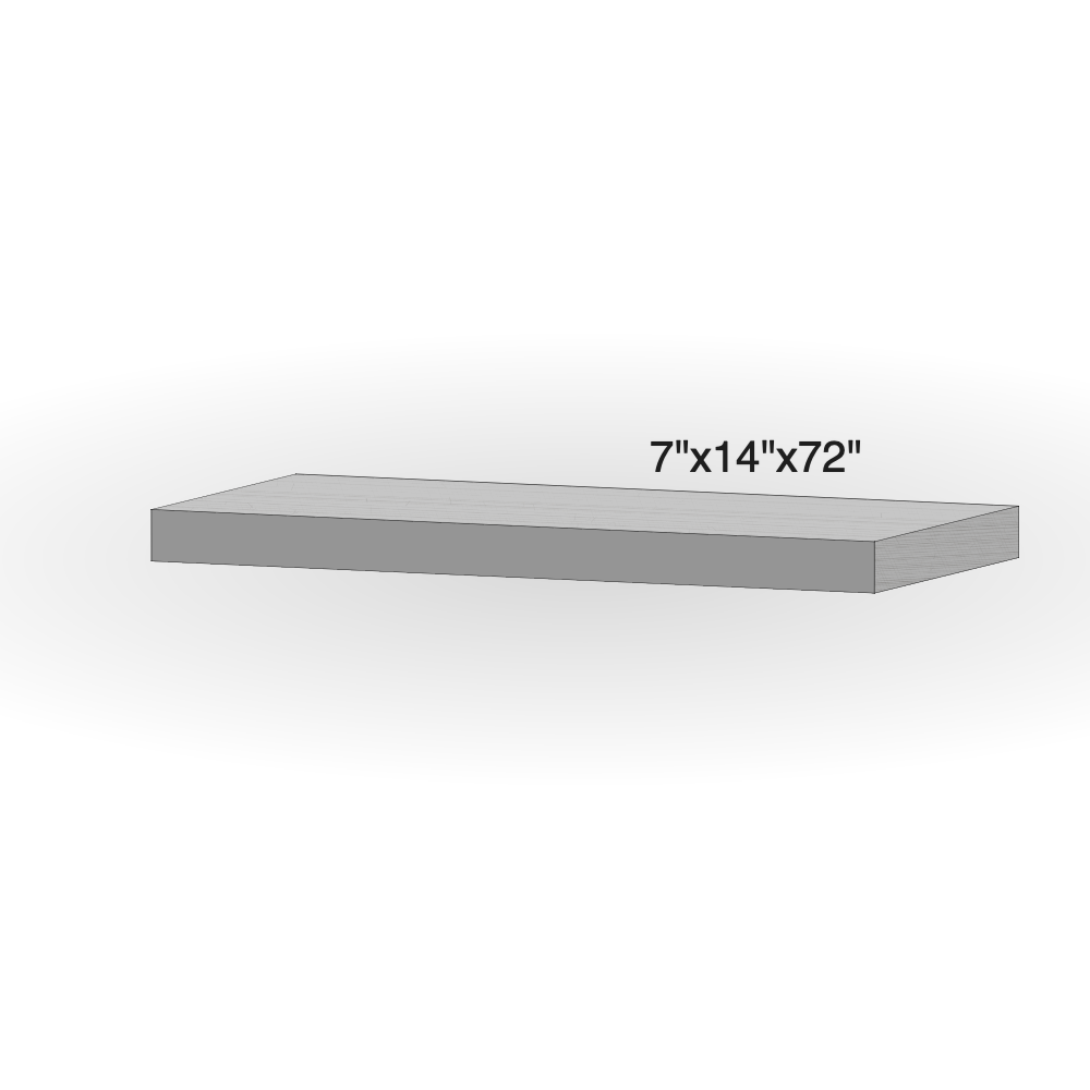 Step - Onyx Black Granite - Flamed - 3 Edge Rock Face - 7"x14"x72" sketch