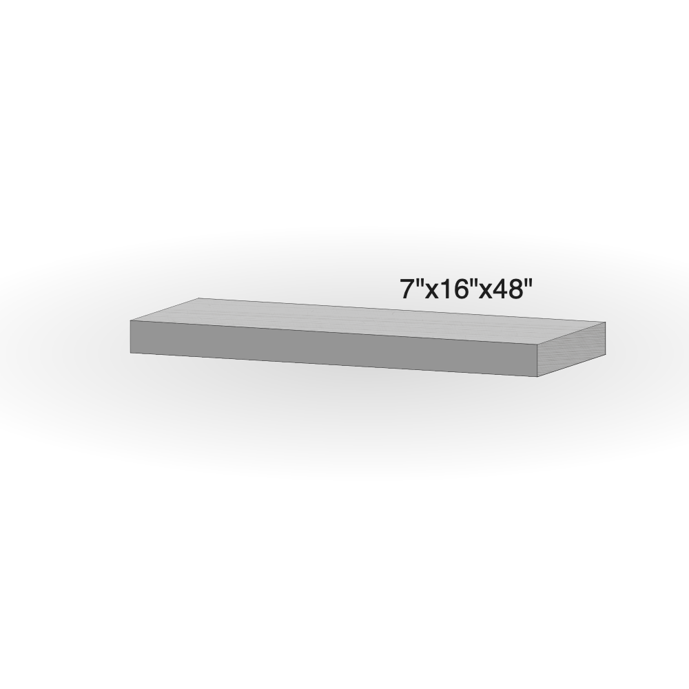 Step - Slate Grey Sandstone - 3 Edges Rock Face, 1 Longside Sawn - 7"x16"x48" sketch