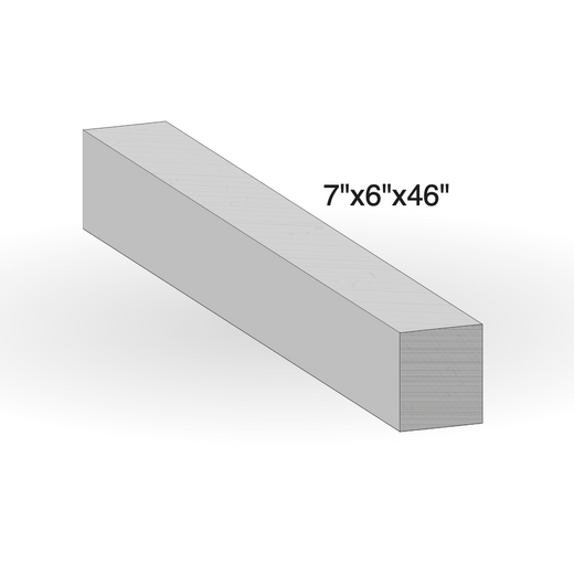 Curb - Slate Gray Sandstone - Natural - Rock Cut - 7"x6"x46" sketch
