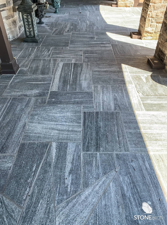 Coping - Alicante Black Granite - Flamed - Saw Cut - 2"x12"x48"