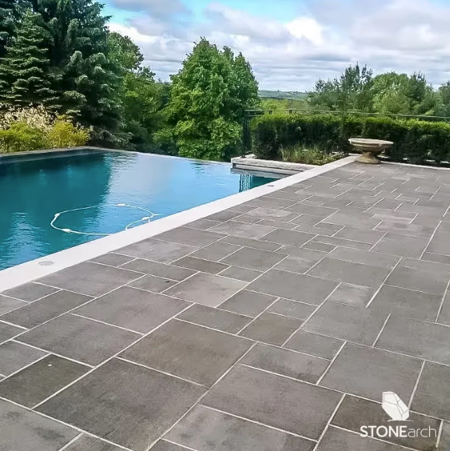 Coping - Carbon Basalt - Flamed - Rock Cut - 2"x12"x48"