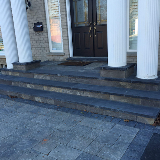 Coping - Imperial Black Sandstone - 3 Edges Sawn, 1 Longside Rockfaced - 2"x16"x72" swatch